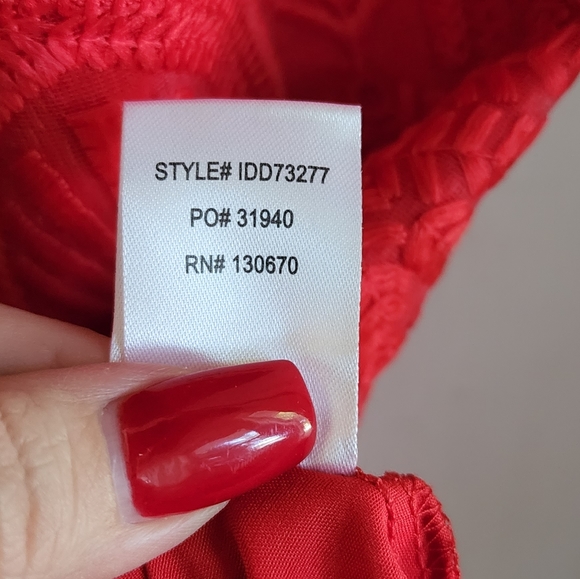 Lulu's Shura Red Embroidered Sleeveless Dress, Sz M - Picture 13 of 14